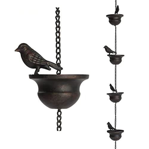 Jemeni Bird Rain Chain 3.66m (12 ft) | Decorative Garden Water Feature thumbnail 1