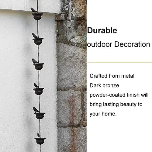 Jemeni Bird Rain Chain 3.66m (12 ft) | Decorative Garden Water Feature thumbnail 6