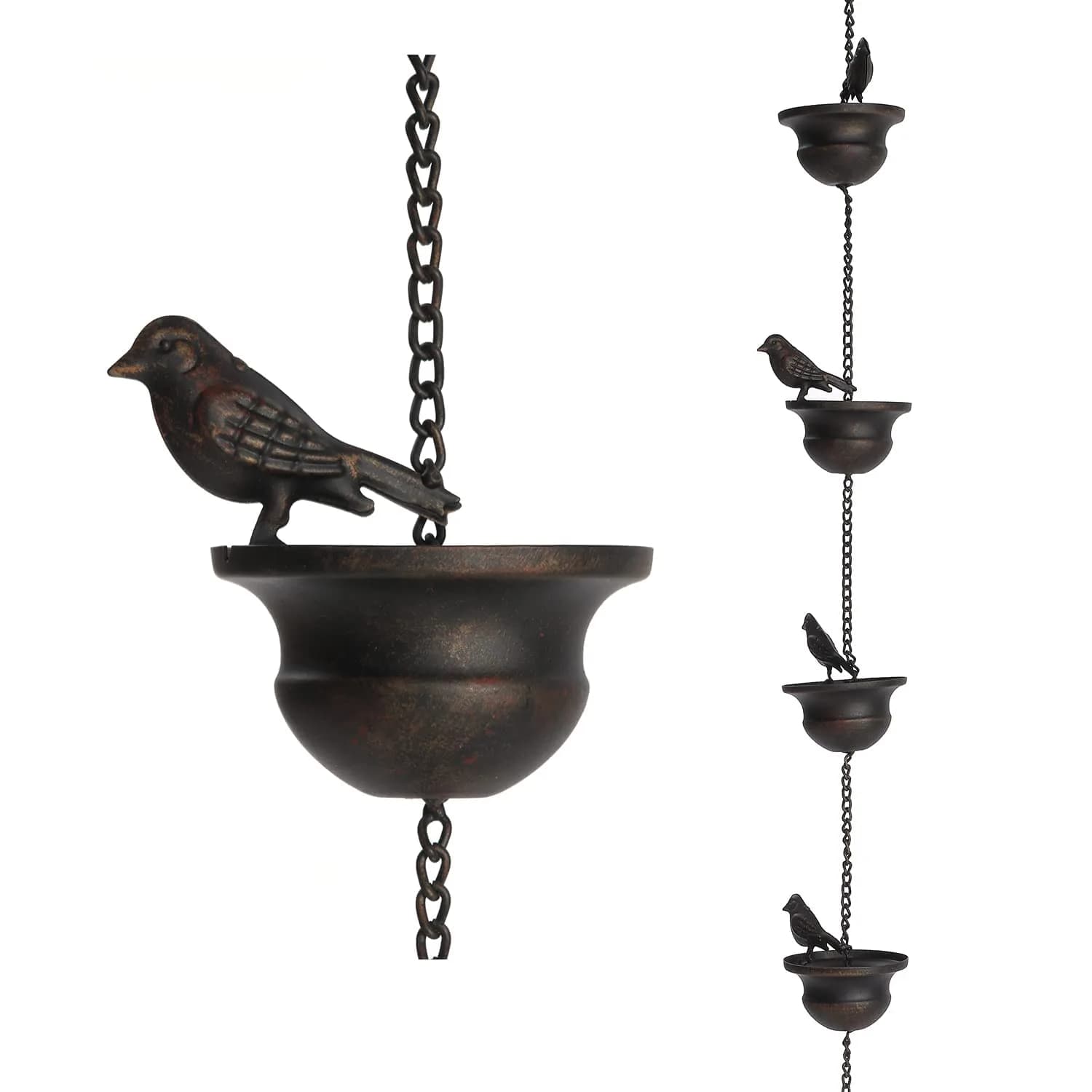 Jemeni Bird Rain Chain 3.66m (12 ft) | Decorative Garden Water Feature - main product image