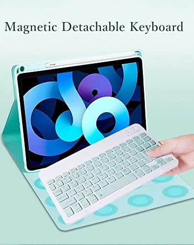 kaitesi Detachable Bluetooth Keyboard Case for iPad Mini 7/6 (8.3-inch) with Pencil Holder - Purple | Magnetic Color Keys thumbnail 3