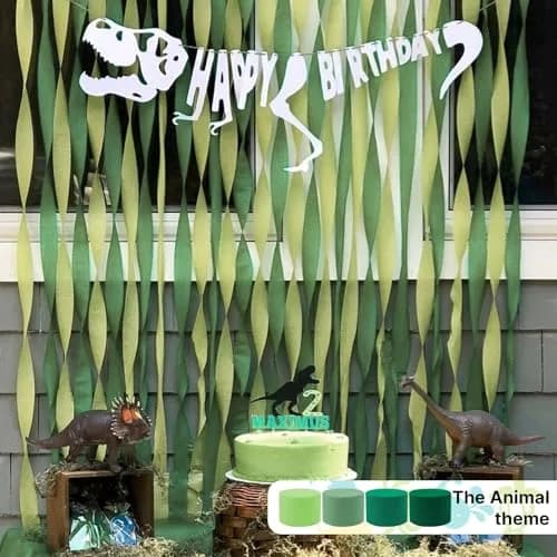 PartyWoo Sage Green Crepe Paper Streamers 4 Rolls, 328 FT Total | FSC-Certified Paper, 30% Thicker thumbnail 2