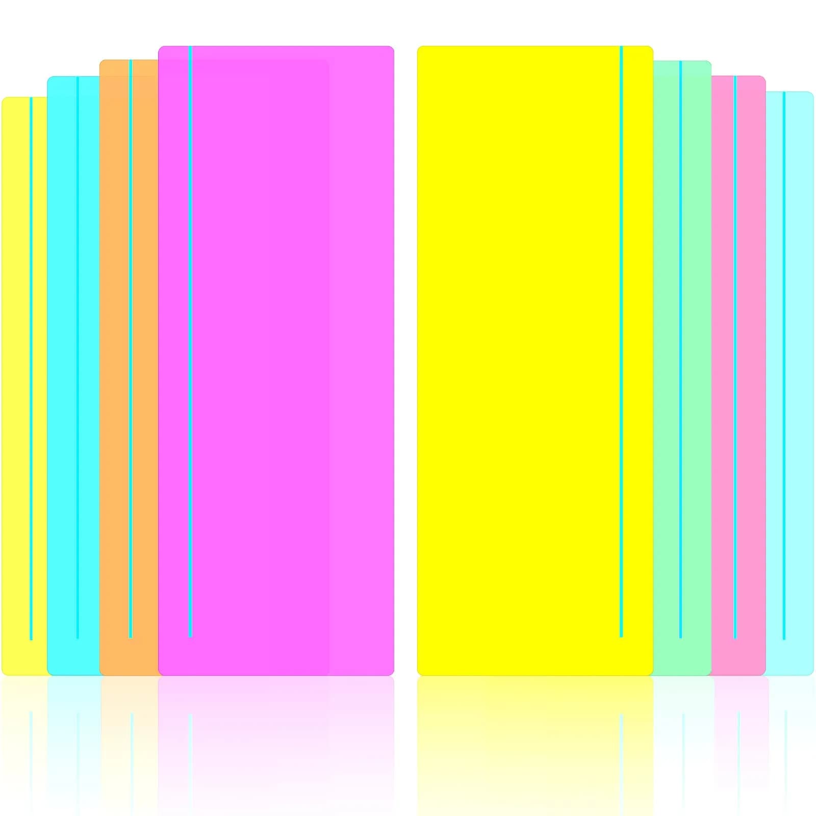 Crtiin Guided Reading Highlighter Strips 48 Pcs | Assorted Colors, 19 x 7 cm (7.5 x 2.8 inches) - main product image