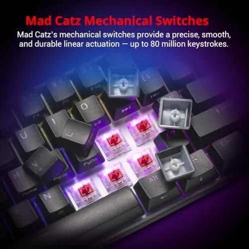 Mad Catz S.T.R.I.K.E. 6 60% RGB Mechanical Keyboard Compact 61 Keys | Responsive Gaming & Office Use thumbnail 4