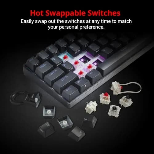 Mad Catz S.T.R.I.K.E. 6 60% RGB Mechanical Keyboard Compact 61 Keys | Responsive Gaming & Office Use thumbnail 8