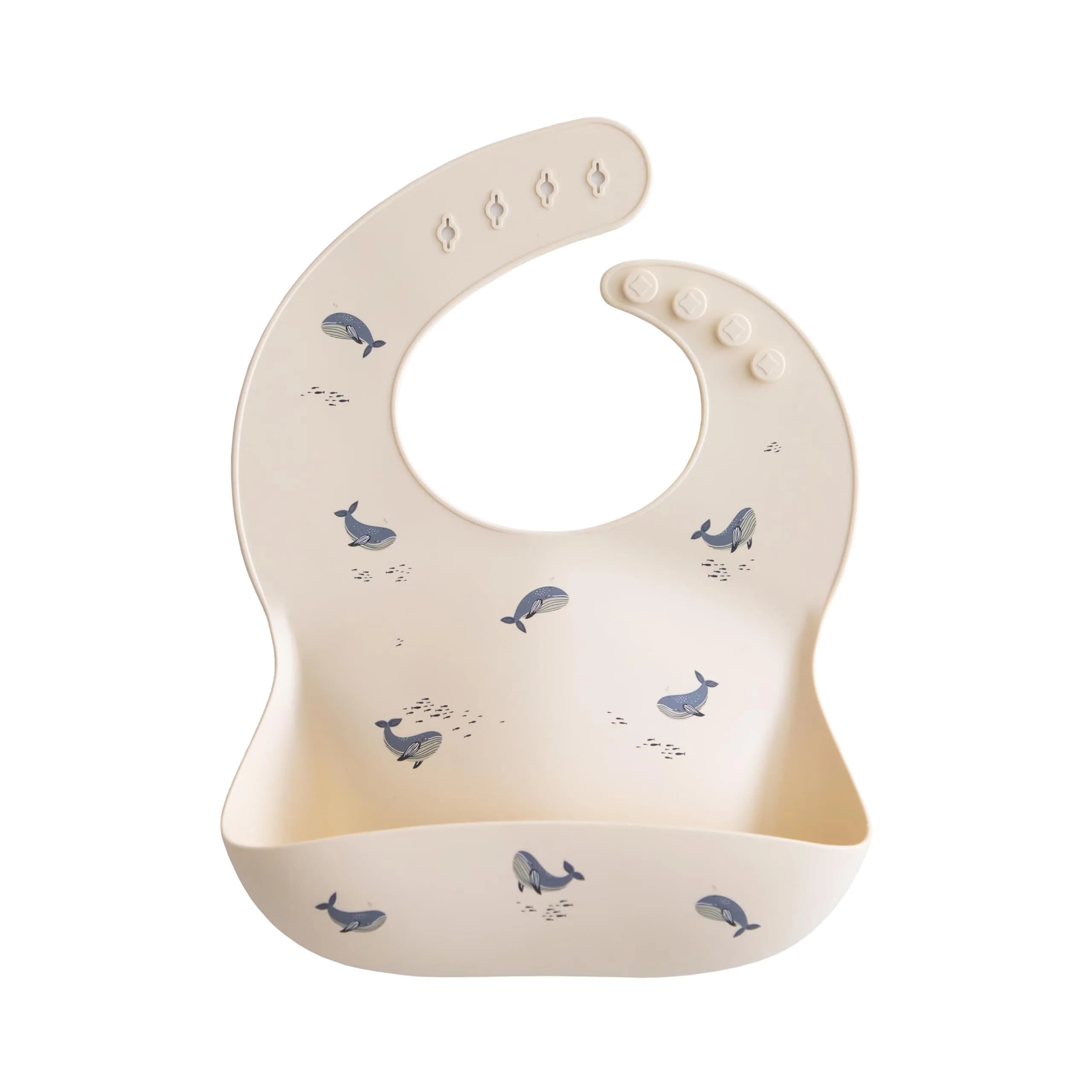 mushie Silicone Baby Bib Whales Pattern | 113 g (4 oz)