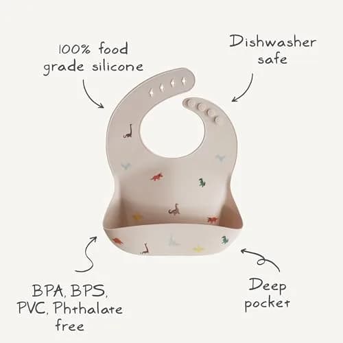 mushie Silicone Baby Bib Whales Pattern | 113 g (4 oz) thumbnail 7