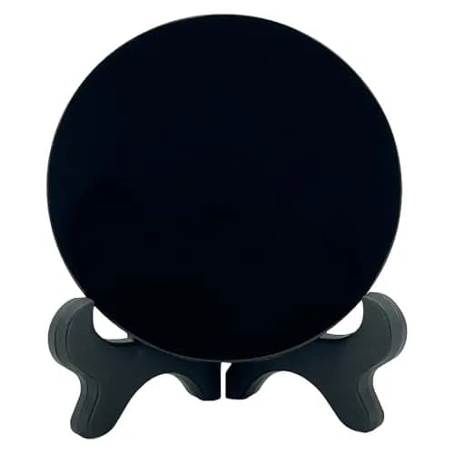 AGERYU Black Obsidian Scrying Mirror 80mm (3.1in) | Feng Shui Divination Tool thumbnail 1
