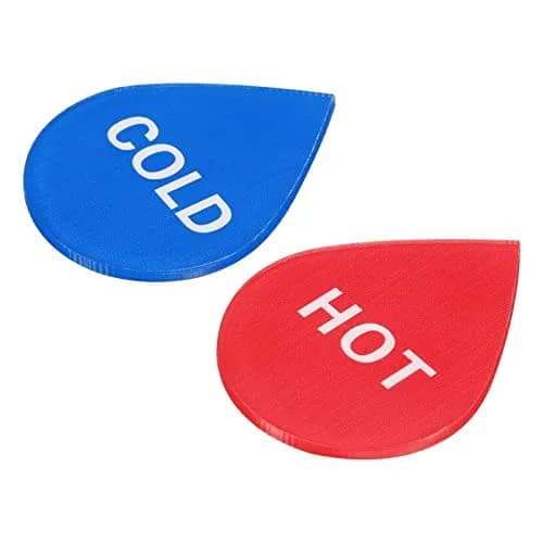 PATIKIL Self Stick Hot/Cold Water Label, 20 Pack Acrylic Drop Shape Sign for Faucets, Red/White, Blue/White thumbnail 1