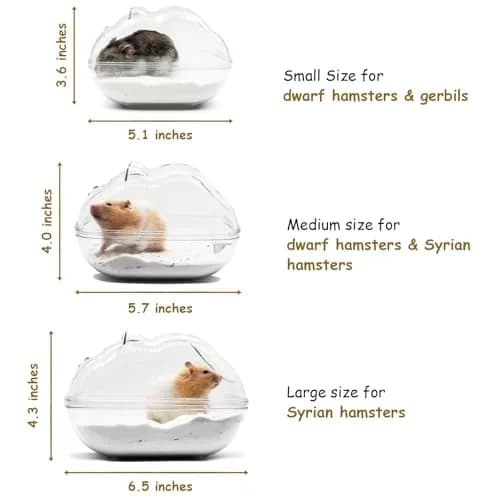 WENRIKO Hamster Sand Bath Container with Scoop, 14cm (5.5in) L x 9cm (3.6in) W x 9cm (3.6in) H | Easy Clean, Anti-Sand Spill Design thumbnail 2