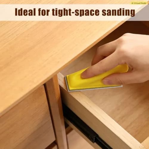 ZEHIQ 3.5"x1" Mini Detail Hand Sanding Block & 60Pcs Sandpaper Assortment | Precision Small Projects thumbnail 5