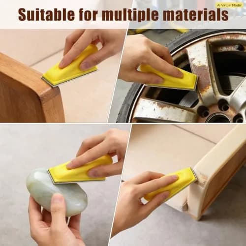 ZEHIQ 3.5"x1" Mini Detail Hand Sanding Block & 60Pcs Sandpaper Assortment | Precision Small Projects thumbnail 6