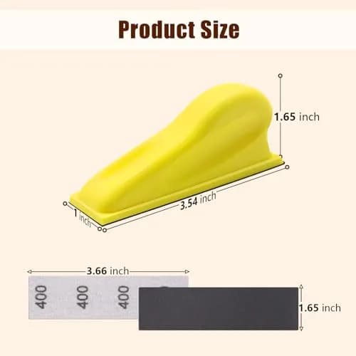 ZEHIQ 3.5"x1" Detail Hand Sanding Block & 130Pcs Sandpaper Assortment | Fine Silicon Carbide Grit for Crafts & Repairs thumbnail 2