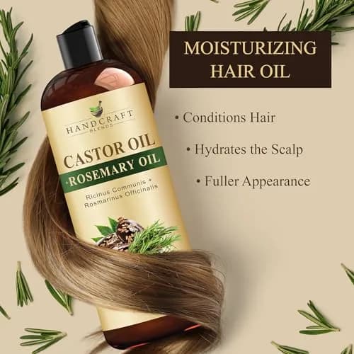 Handcraft Blends Castor Oil with Rosemary Oil 237ml (8 Fl Oz) | Pure & Natural Carrier Oil for Hair, Skin, Lashes thumbnail 5