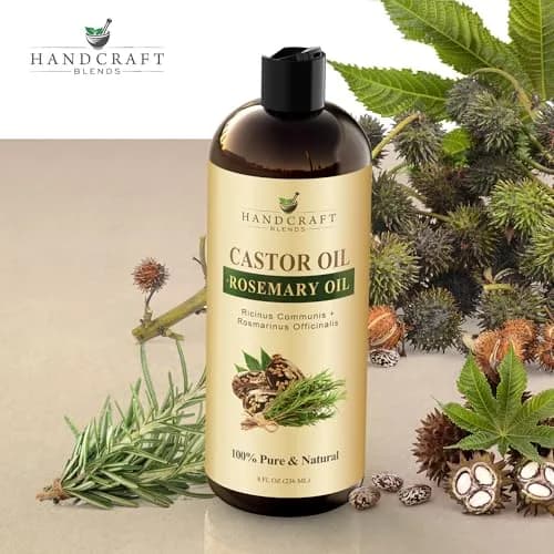 Handcraft Blends Castor Oil with Rosemary Oil 237ml (8 Fl Oz) | Pure & Natural Carrier Oil for Hair, Skin, Lashes thumbnail 3