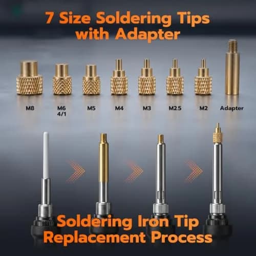 3DZWMAN Vertical Heat Set Insert Tool with 110V/220V Soldering Iron | M2-M8 Brass Inserts for 3D Printing thumbnail 4