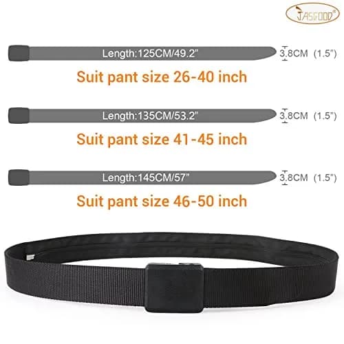 JASGOOD Travel Security Money Belt with Hidden Pocket | Unisex Nickel-Free Nylon Belt for Safe Travel (70-120 chars) thumbnail 6