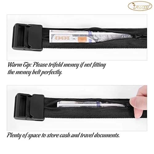 JASGOOD Travel Security Money Belt with Hidden Pocket | Unisex Nickel-Free Nylon Belt for Safe Travel (70-120 chars) thumbnail 3
