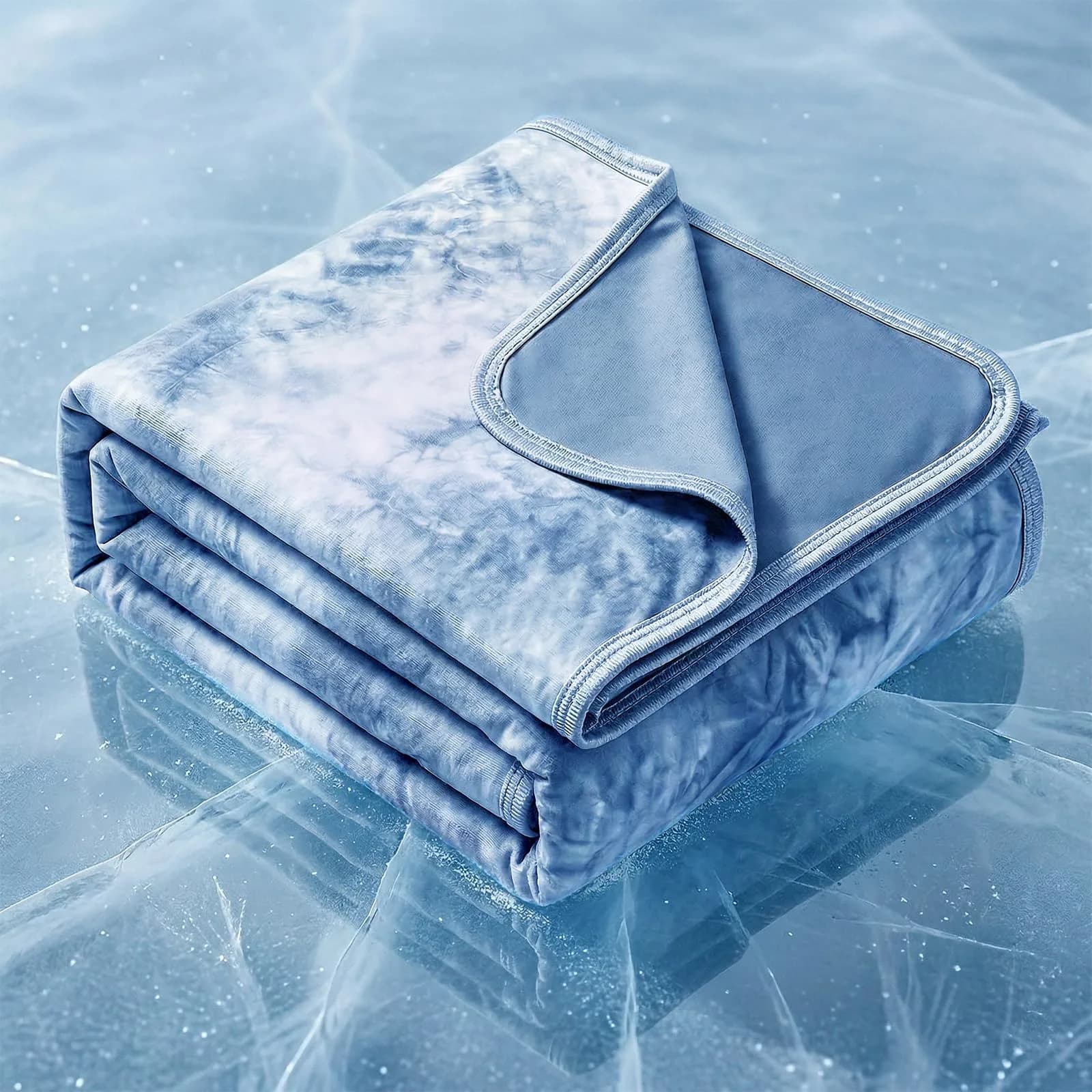 Topcee Cooling Blanket Queen Size 213cm x 224cm (80"x88") | Breathable & Lightweight for Hot Sleepers — 07-blue Watercolor / 90"×90"