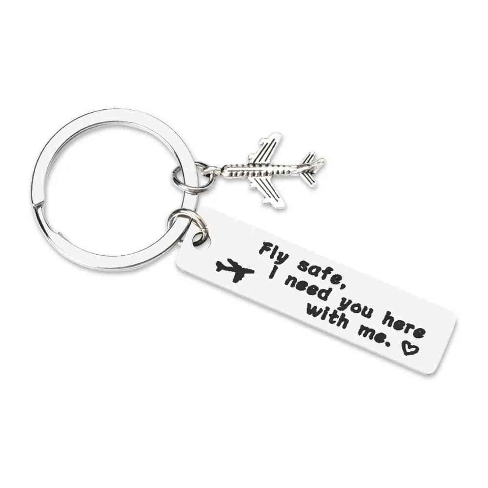Kefley Fly Safe Keychain | Meaningful Pilot Gifts for Aviation Men - main product image