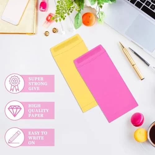 Swesara Small Envelopes 2.25 x 3.5 Inch (100-Pack) | Colorful Mini Envelopes for Seeds, Cash, Coins thumbnail 3