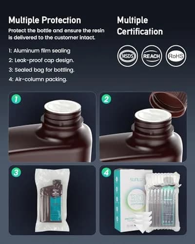 SUNLU ABS-Like 3D Printer Resin 2KG (4.4 lbs) Grey | Rapid UV Curing Photopolymer for LCD/DLP/SLA Printers thumbnail 7