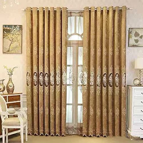 Amidoudou European Jacquard Curtains 51x84 Inch | Noise & Light Filtering for Living Room & Bedroom thumbnail 1