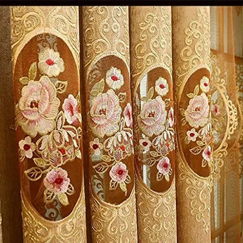 Amidoudou European Jacquard Curtains 51x84 Inch | Noise & Light Filtering for Living Room & Bedroom thumbnail 5