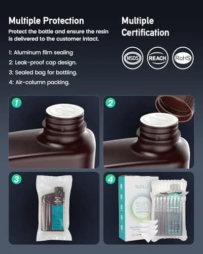 SUNLU ABS-Like 3D Printer Resin 2000g (70.55 oz) Dark Grey | High Precision Photopolymer for LCD/DLP/SLA Printers thumbnail 7