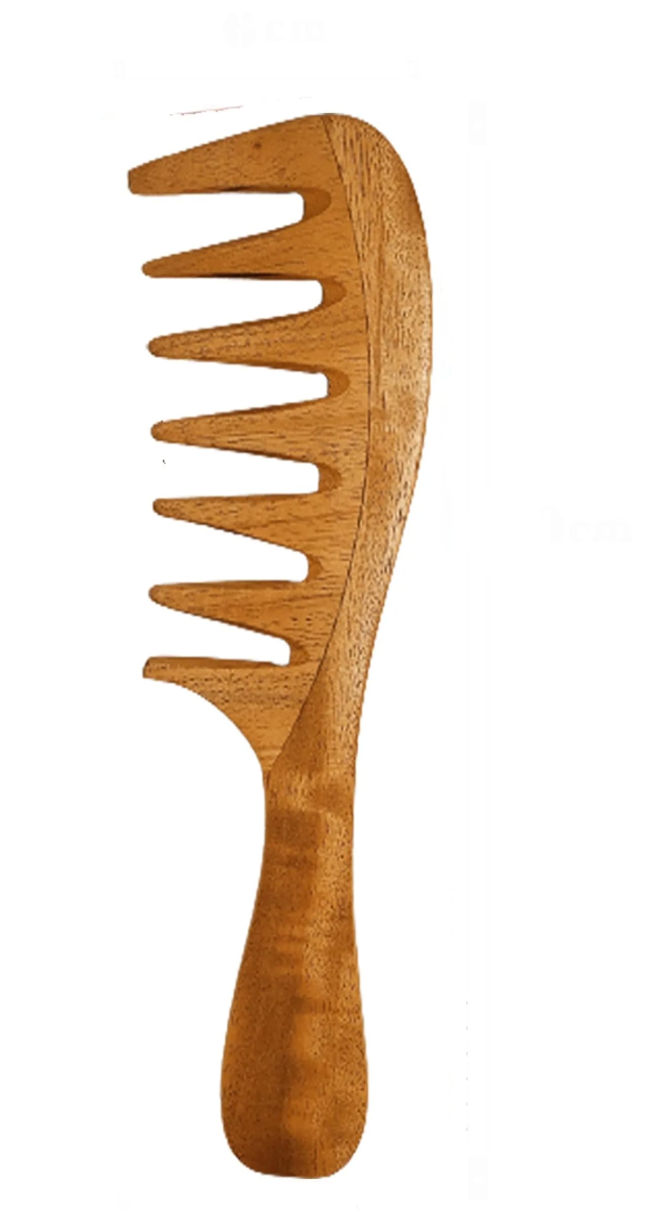 RUFIYS Wooden Curly Hair Wide Tooth Comb | Neem Wood Detangler for Women & Men, Hair Growth, Anti Dandruff (70 words)