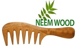 RUFIYS Wooden Curly Hair Wide Tooth Comb | Neem Wood Detangler for Women & Men, Hair Growth, Anti Dandruff (70 words) thumbnail 9