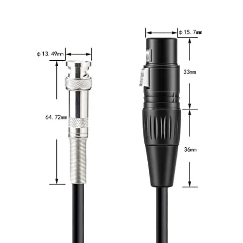 Gotor Silver Plated BNC to XLR Female Cable 1.51 m (4.95 Feet) | Balanced Audio Signal Transfer thumbnail 4