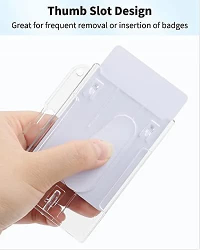 Pawfly Horizontal 2-Card Badge Holder 2 Pack | Clear Polycarbonate, Thumb Slot Access thumbnail 3