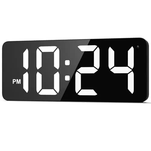 XUANZIT LED Digital Wall Clock Large Display 2.8-inch Digits 22.1 cm (8.7 inches) White | Auto-Dimming Modern Electric Silent Clock thumbnail 1