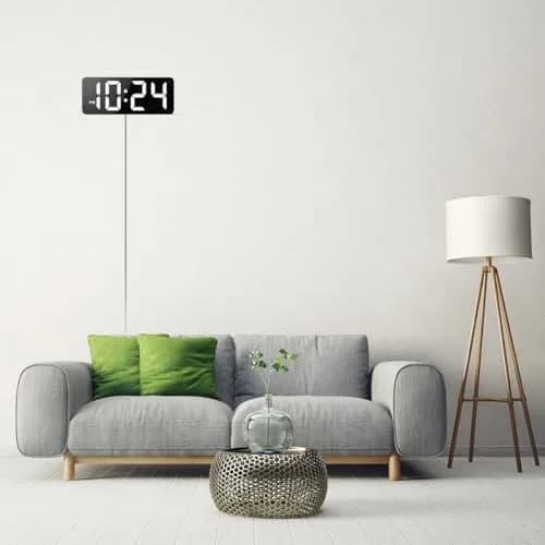 XUANZIT LED Digital Wall Clock Large Display 2.8-inch Digits 22.1 cm (8.7 inches) White | Auto-Dimming Modern Electric Silent Clock thumbnail 5