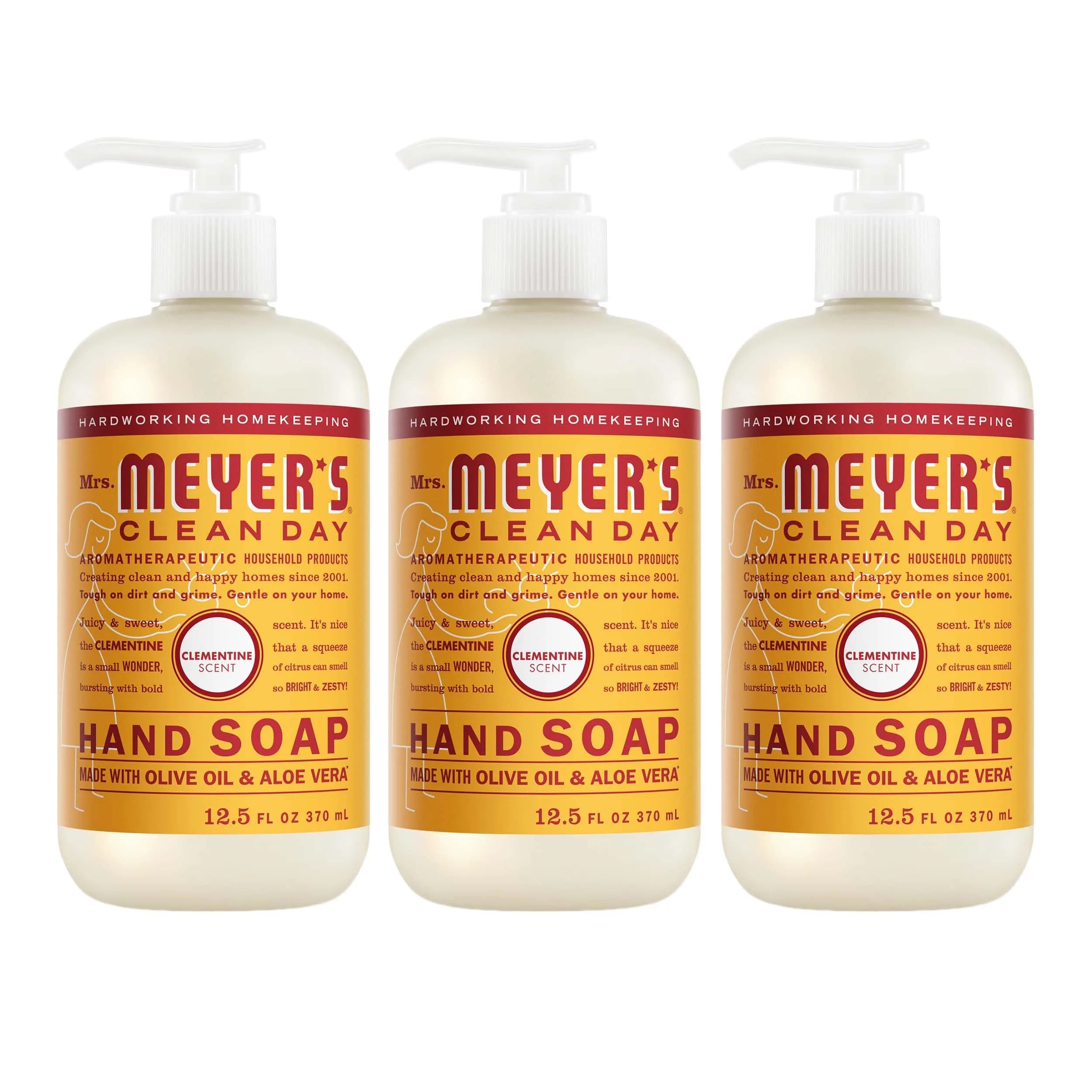 Mrs. Meyer's Clean Day Basil Hand Soap 375ml (12.5 Fl Oz) | Gentle Cleansing & Moisturizing — 12.5 Fl Oz