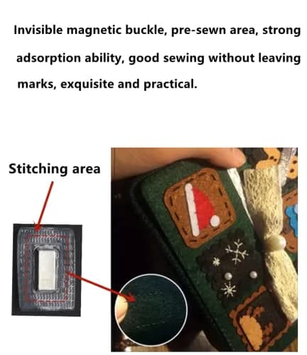 XILEWHZF Hidden Sew Magnetic Snaps (12 Pairs, 25x10mm Magnets) | Invisible Purse Closure Fasteners for DIY Crafts thumbnail 5
