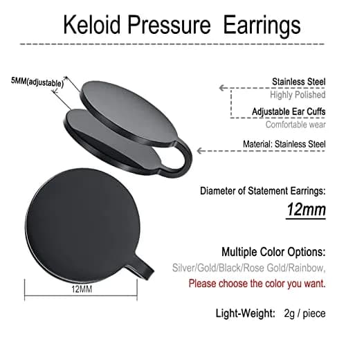 FLYUN 12MM Stainless Steel Clip-On Earrings for Keloids | Pressure Earrings for Non-Pierced Ears thumbnail 5