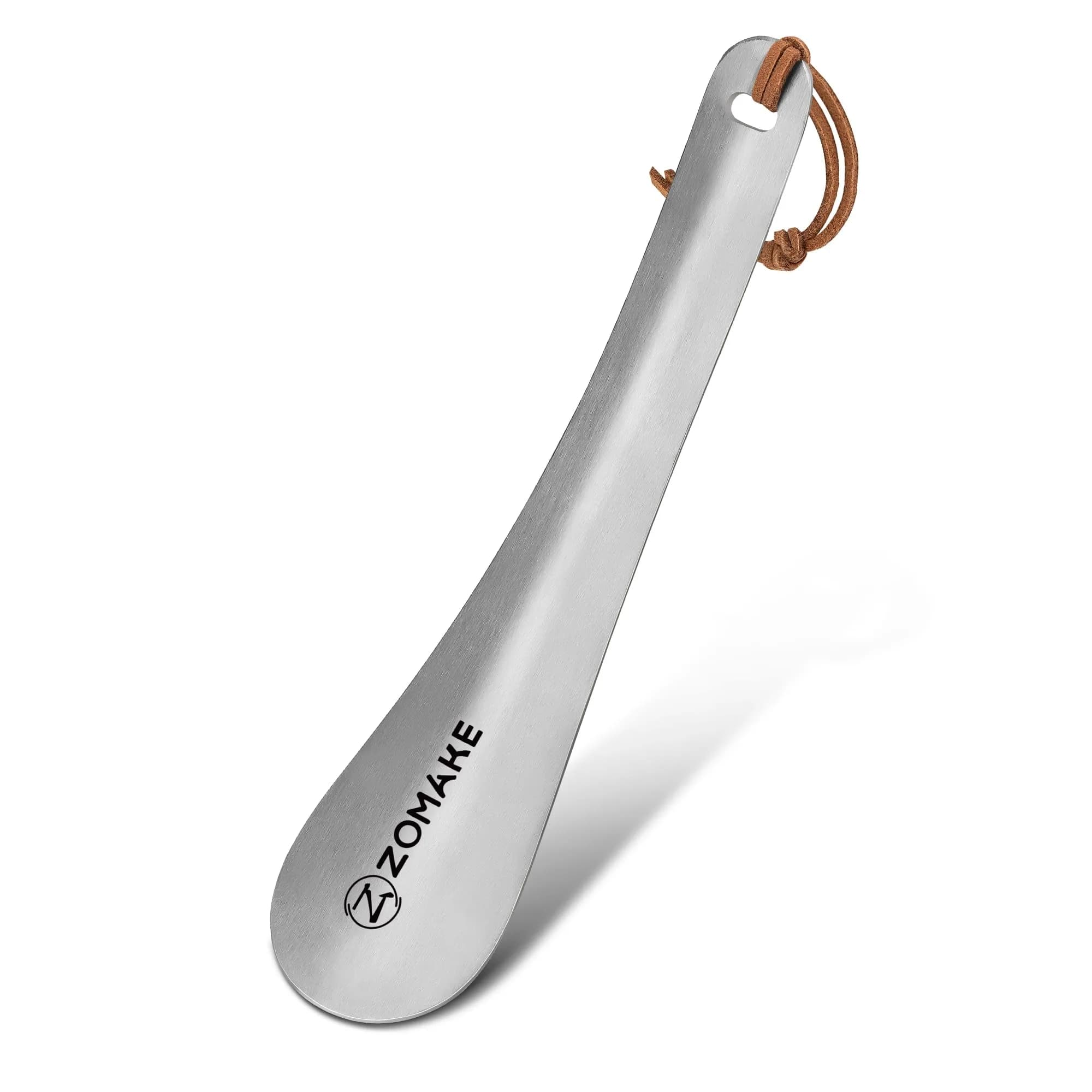ZOMAKE 7.5 inch (19 cm) Black Metal Shoe Horn | Durable Stainless Steel for Easy Shoe Entry — Style B-7.3in Silver
