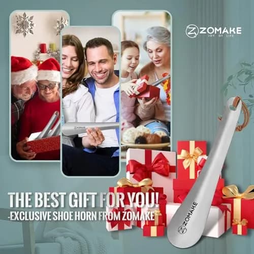 ZOMAKE Metal Shoe Horn Small Travel Shoehorn 18.5 cm (7.3 Inch) | Smooth Rounded Curve for Easy Shoe Entry thumbnail 8