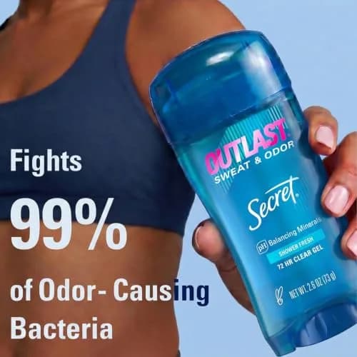 Secret Outlast Antiperspirant Deodorant for Women, 2.6 oz | 72hr Sweat & Odor Protection, PH Balance, Clear Gel, Shower Fresh thumbnail 3
