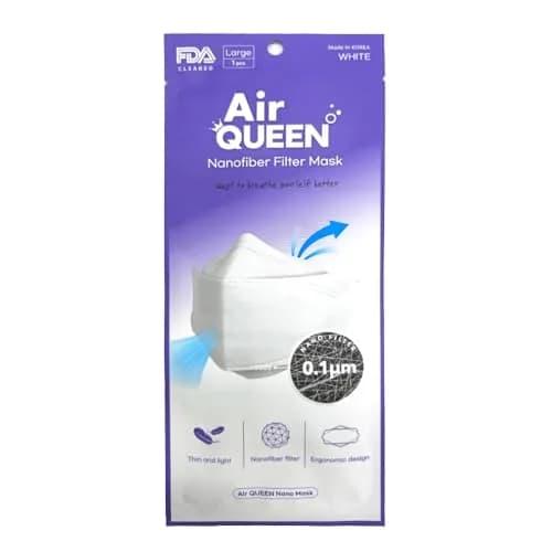 KOREAC Air Queen Nano Mask White 100 Count (Pack of 1) | Breathable Nanofiber Filter thumbnail 1
