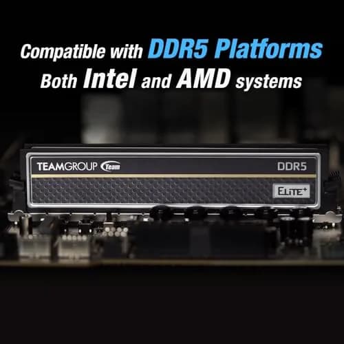TEAMGROUP Elite Plus DDR5 16GB 5600MHz PC5-44800 CL46 UDIMM 288 Pin Desktop Memory Module Ram (Black) thumbnail 4