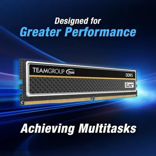 TEAMGROUP Elite Plus DDR5 16GB 5600MHz PC5-44800 CL46 UDIMM 288 Pin Desktop Memory Module Ram (Black) thumbnail 3