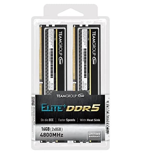 TEAMGROUP Elite Plus DDR5 16GB (2x8GB) 4800MHz Desktop Memory Module Ram (Black) | 16GB Kit (2 x 8 GB) thumbnail 8