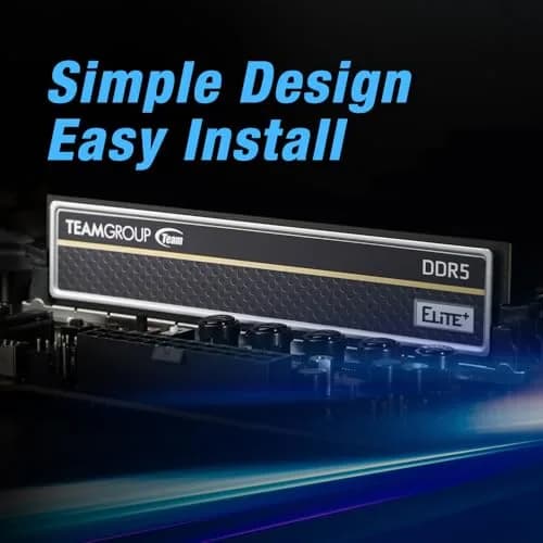 TEAMGROUP Elite Plus DDR5 16GB (2x8GB) 4800MHz Desktop Memory Module Ram (Black) | 16GB Kit (2 x 8 GB) thumbnail 3