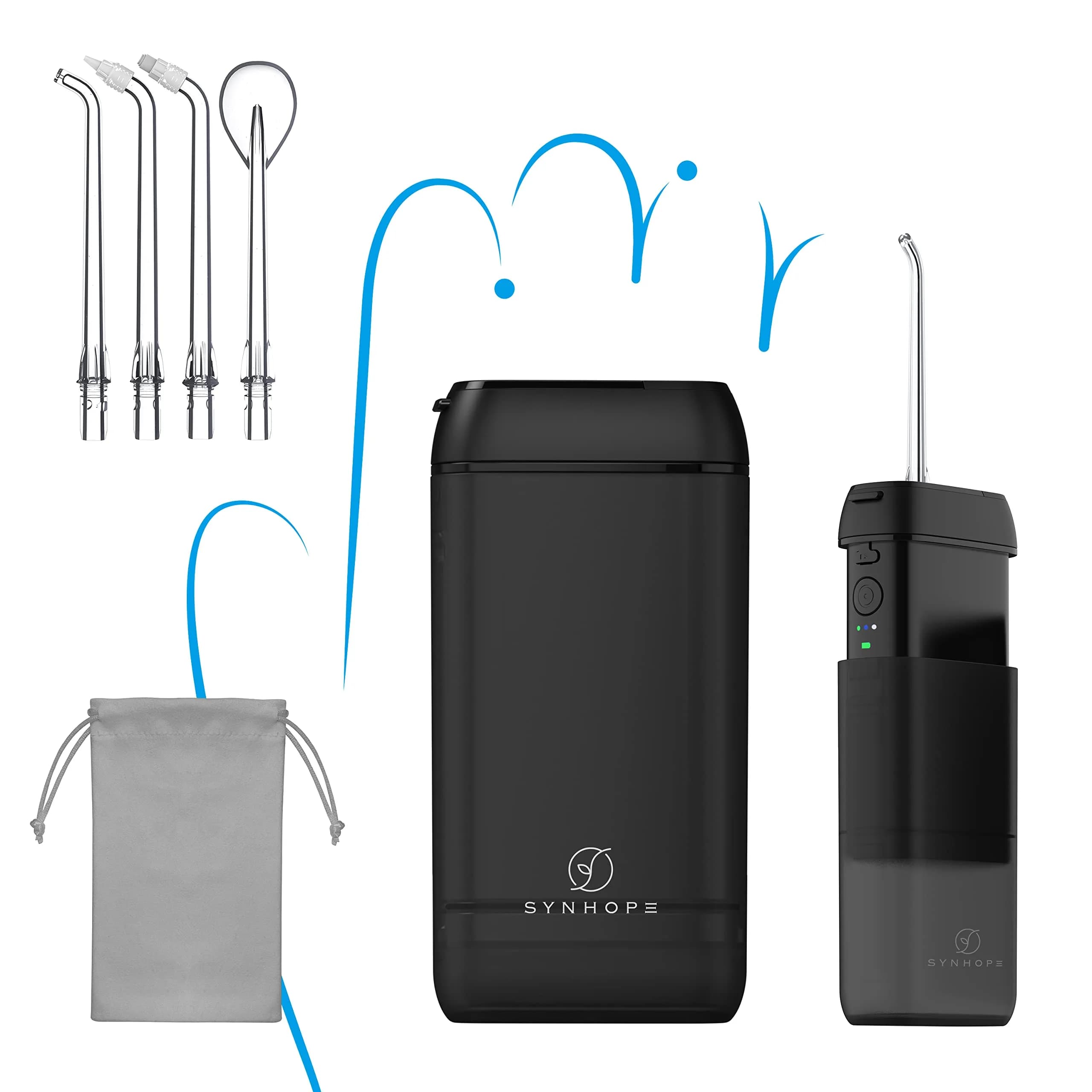 SYNHOPE Mini Cordless Portable Water Flosser 320ml (10.82 Fl Oz) | Deep Clean for Braces & Bridges