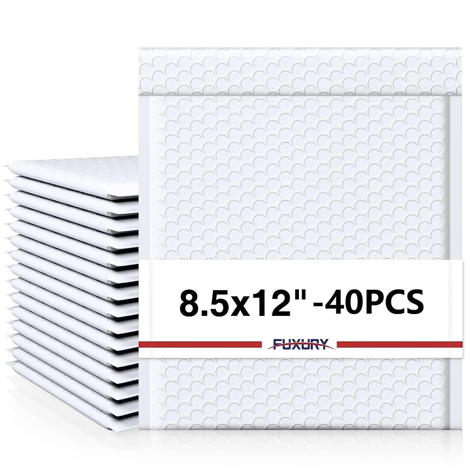 Fuxury White Bubble Mailers 8.5x12 Inch (40 Pack) | Thick Padded Envelopes for Small Business Mailing