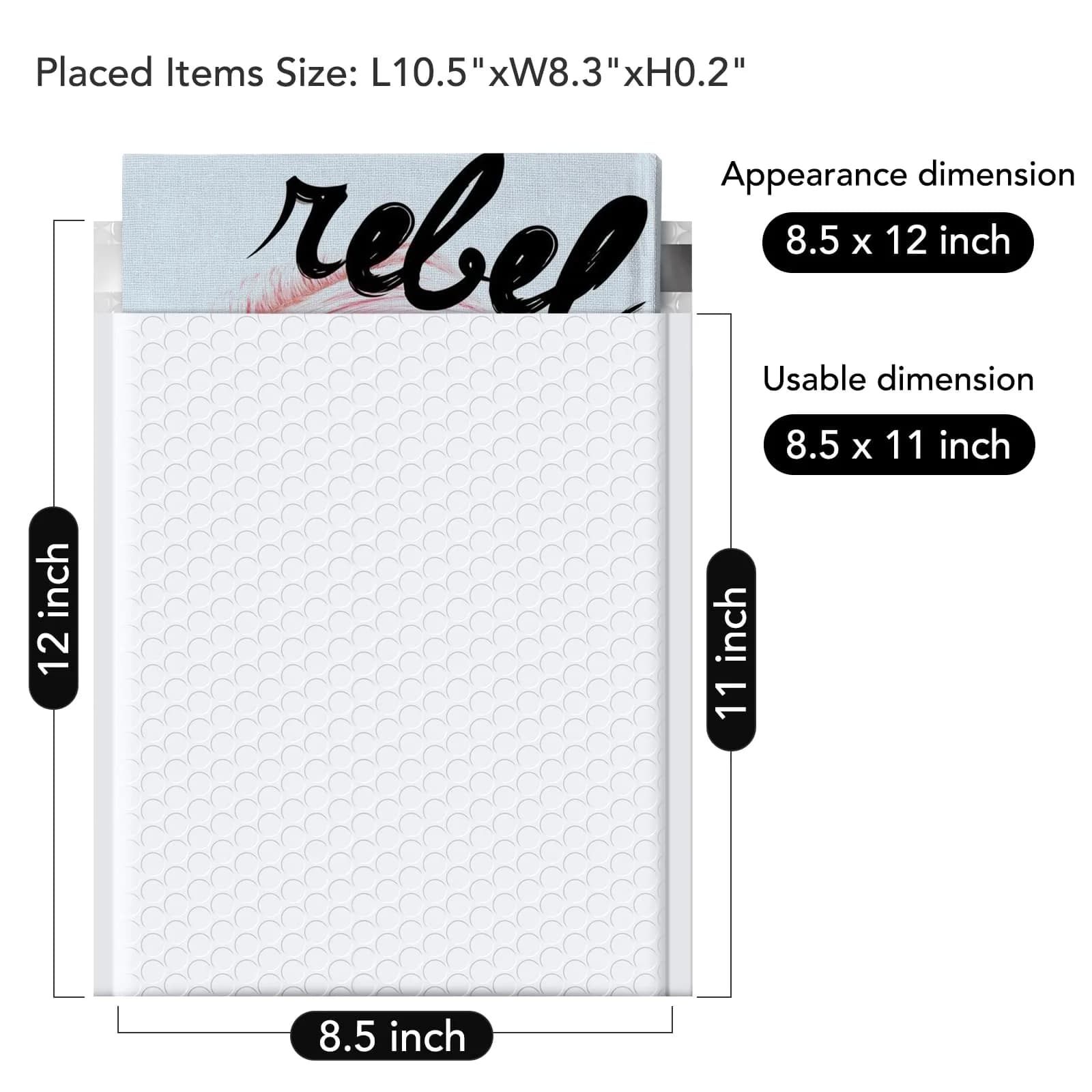 Fuxury White Bubble Mailers 8.5x12 Inch (40 Pack) | Thick Padded Envelopes for Small Business Mailing thumbnail 2