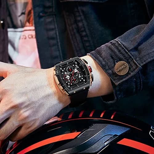 MF MINI FOCUS Black & Golden Chronograph Watch 48mm (1.89 inches) | Six-Hand Multi-Function Quartz Movement thumbnail 3