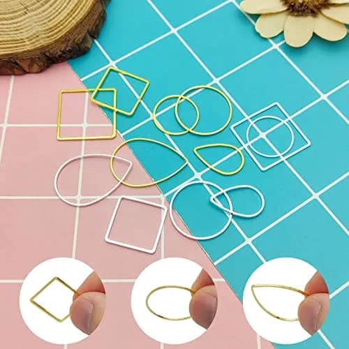 Ximalun Jewelry Findings 120pcs | 3 Shapes, Gold & Silver, 20-30mm | DIY Earring & Jewelry Supplies thumbnail 7